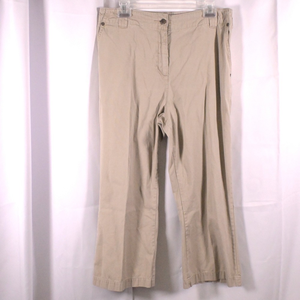 Woolrich Women's 12 Beige Capri Khaki Pants 33x23‎ Cotton